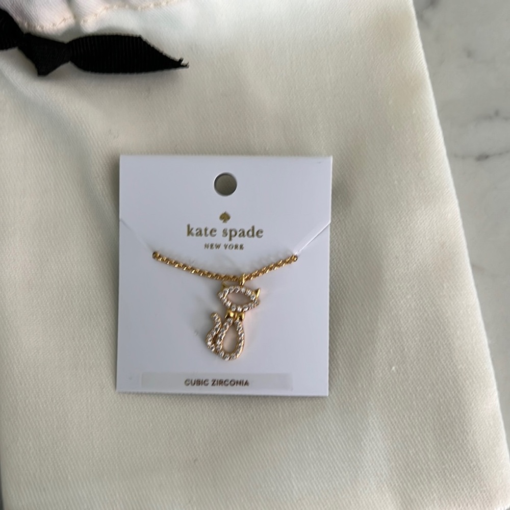 Kate Spade Gold Jazz Things Up Pave Cat Pendant